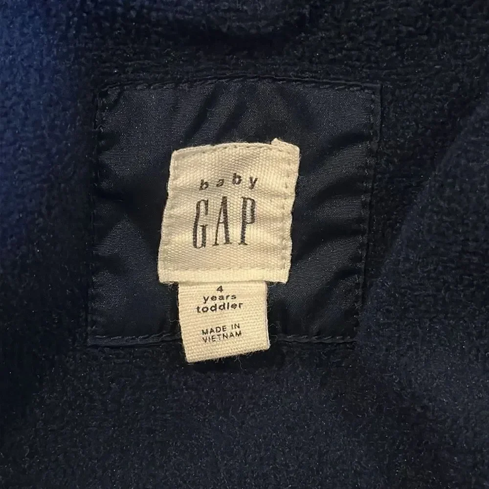 Baby Gap Boys Fleece/Vest Navy Blue Removable Jacket - Size 4